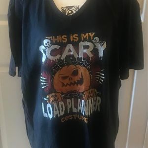 Halloween black t-shirt plus size 3xL “This is my scary load planner costume.”